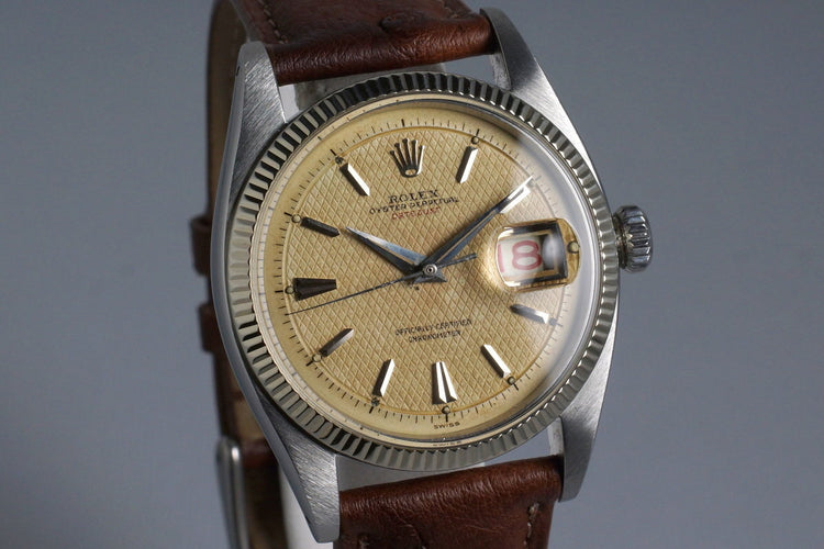 1955 Rolex DateJust 6305 1 with Red DateJust Waffle Dial