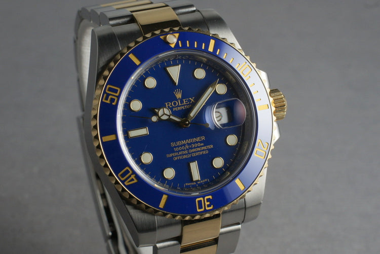 2009 Rolex Ceramic 18K/SS Submariner 116613 with Blue Dial