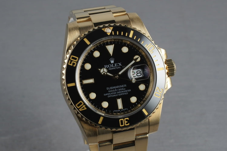 2008 Rolex Ceramic Submariner 18K Black Dial Ref: 116618 with Box and Papers