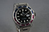 2007 Rolex GMT 18K 116759 with Factory Ruby, Sapphire, and Diamonds