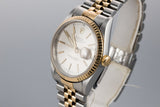 2000 Rolex Two-Tone DateJust 16233 Silver Dial