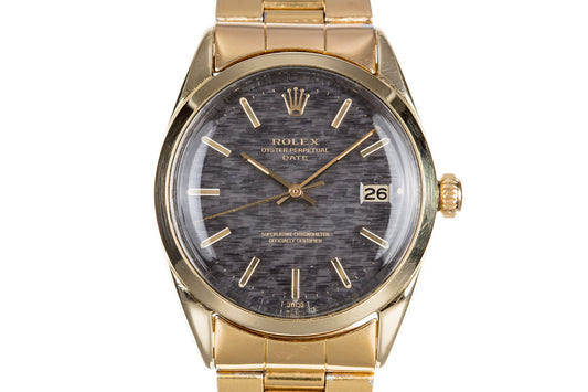 1971 Rolex 14K Gold Shell Date 1550 with Mosaic Dial