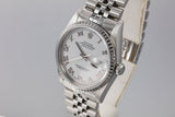 2002 Rolex DateJust 16220 No Lume White Roman Dial with Box and Papers