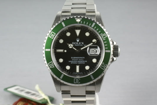 Rolex Green Submariner Ref: 16610V Z Serial 5oth Anniversary