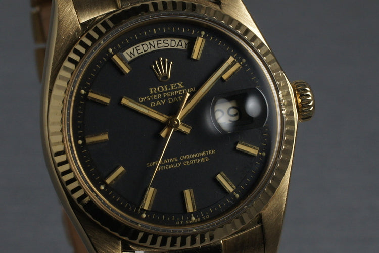 1972 Rolex Gold Day-Date 1803 with Black Wide Boy Dial