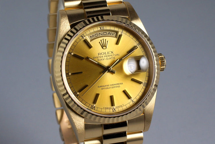1995 Rolex YG Day-Date 18238 Champagne Dial