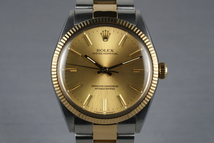 1988 Rolex Two Tone Oyster Perpetual 1005 with Box and Papers
