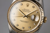1993 Rolex Two-Tone DateJust 16233 Champagne Diamond Dial with Papers