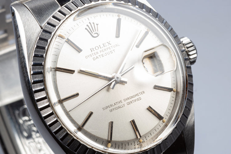 1976 Rolex Stainless Steel 1603 Datejust Silver Dial Creamy Lume Plots