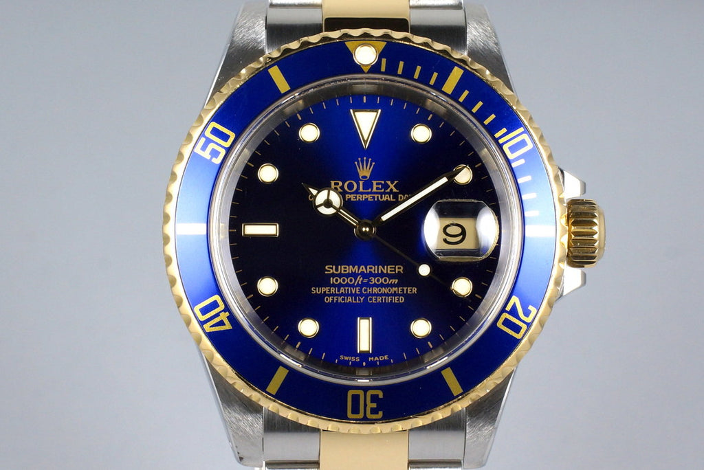 2000 Rolex Two Tone Blue Submariner 16613