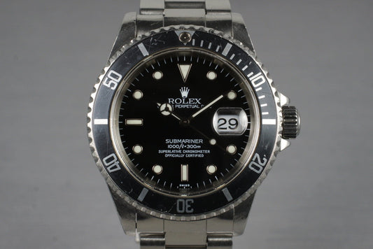 1999 Rolex Submariner 16610 with Box and Papers