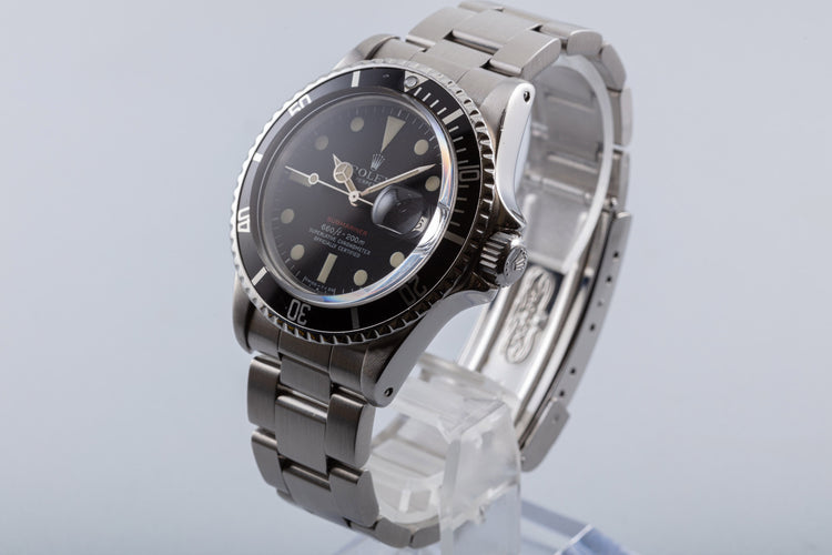 1972 Rolex 1680 Red Submariner MK 5 Dial with Rolex Service Card
