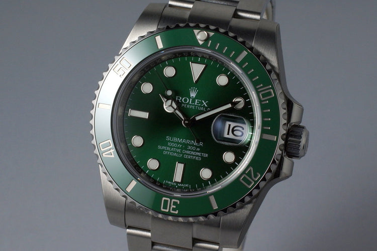 2016 Rolex Green Submariner 116610LV with Box and Papers MINT