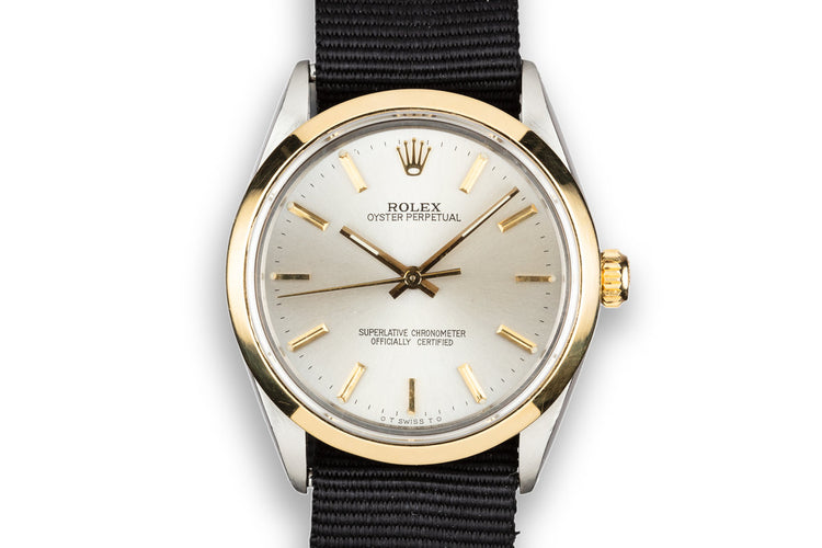 1987 Rolex Two-Tone Oyster Perpetual 1002 with Silver Sigma Dial