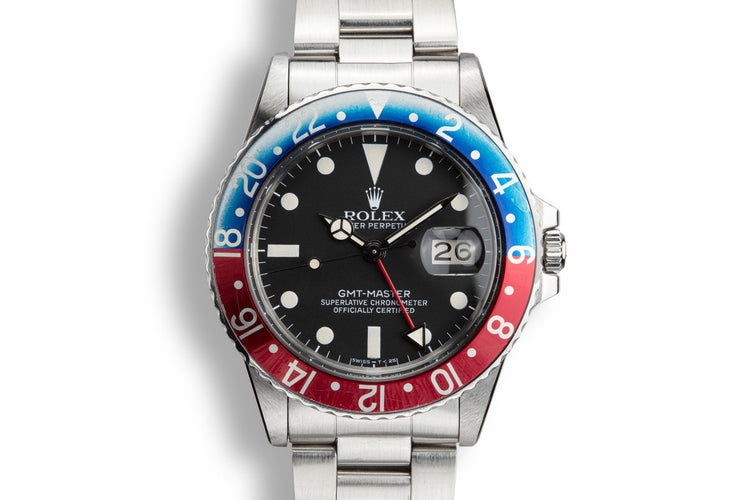 1981 Rolex GMT-Master 16750 "Pepsi" with Box, PX Purchase Papers, and Service Records