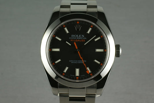 Rolex Milgauss BLACK Dial 116400  with Box and Papers
