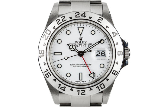 2001 Rolex Explorer II 16570 White Dial