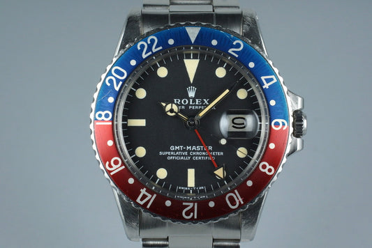 1971 Rolex GMT 1675 with Box and Papers