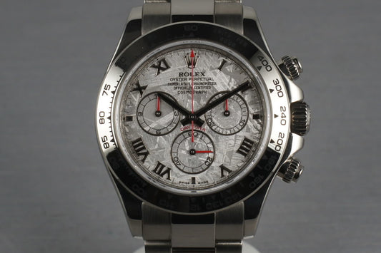 Rolex WG Daytona 116509 Box and Papers and Meteorite Dial