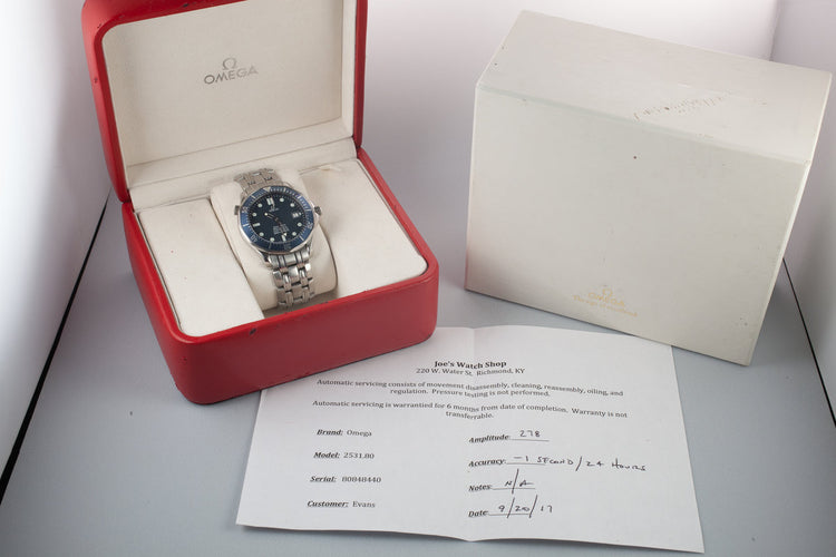 Omega Seamaster Professional "007" 2531.80.00 with Box and Service Papers