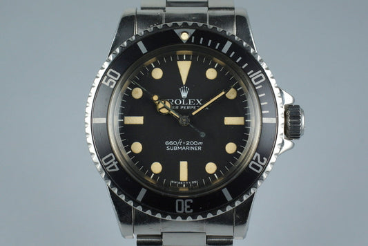 1977 Rolex Submariner 5513 Mark I Maxi Dial with Box and Papers