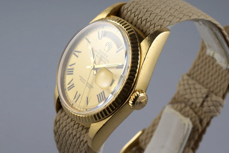 1977 Rolex YG Day Date1803 Matte Champagne Roman 'Buckley' Dial