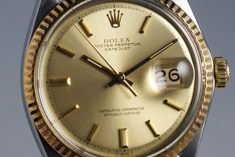 1968 Rolex Two Tone DateJust 1601 Non-Luminous Champagne Dial