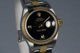 2002 Rolex Ladies Two Tone DateJust 79163 Onyx Dial with Box and Papers