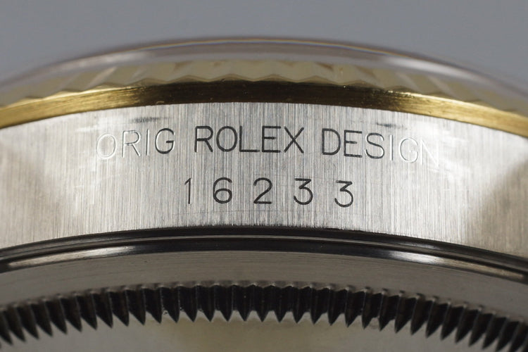 1991 Rolex Two Tone DateJust 16233 Dark Gray Roman Computer Dial