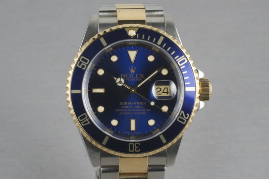 Rolex Submariner 18K/SS Blue Dial  16613 with Box and Papers
