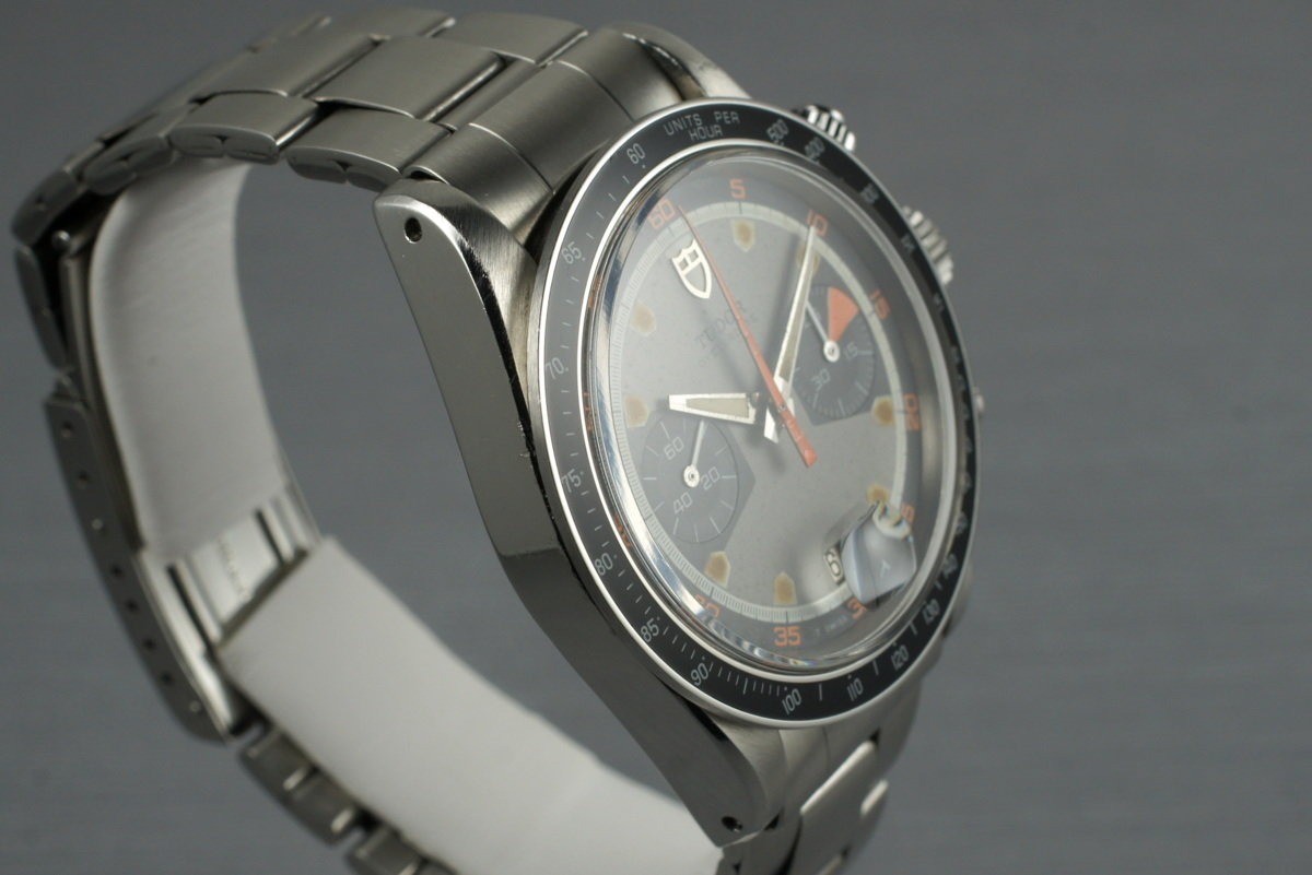 Tudor 7031/0 — Grey Home Plate Dial. · Photo: HQ Milton · © HQ Milton, used with permission · Source: https://hqmilton.com/products/1970-tudor-monte-carlo-7031-0-home-plate-dial-1