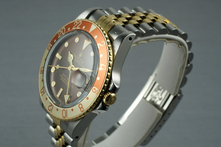 1983 Rolex Two Tone Root Beer GMT 16753 with Box and RSC Papers