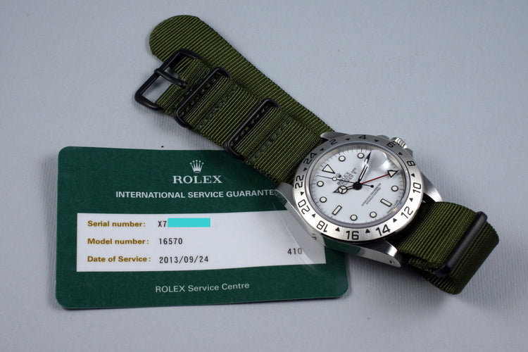 1991 Rolex Explorer II 16570 White Dial with RSC Papers