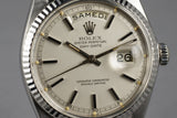 1968 Rolex WG Day-Date 1803 Matte Silver Dial