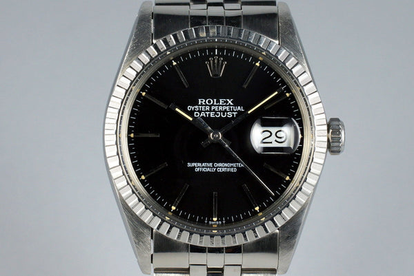 1985 Rolex DateJust 16030 with Glossy Black Dial Inventory 6965 For Sale HQ Milton