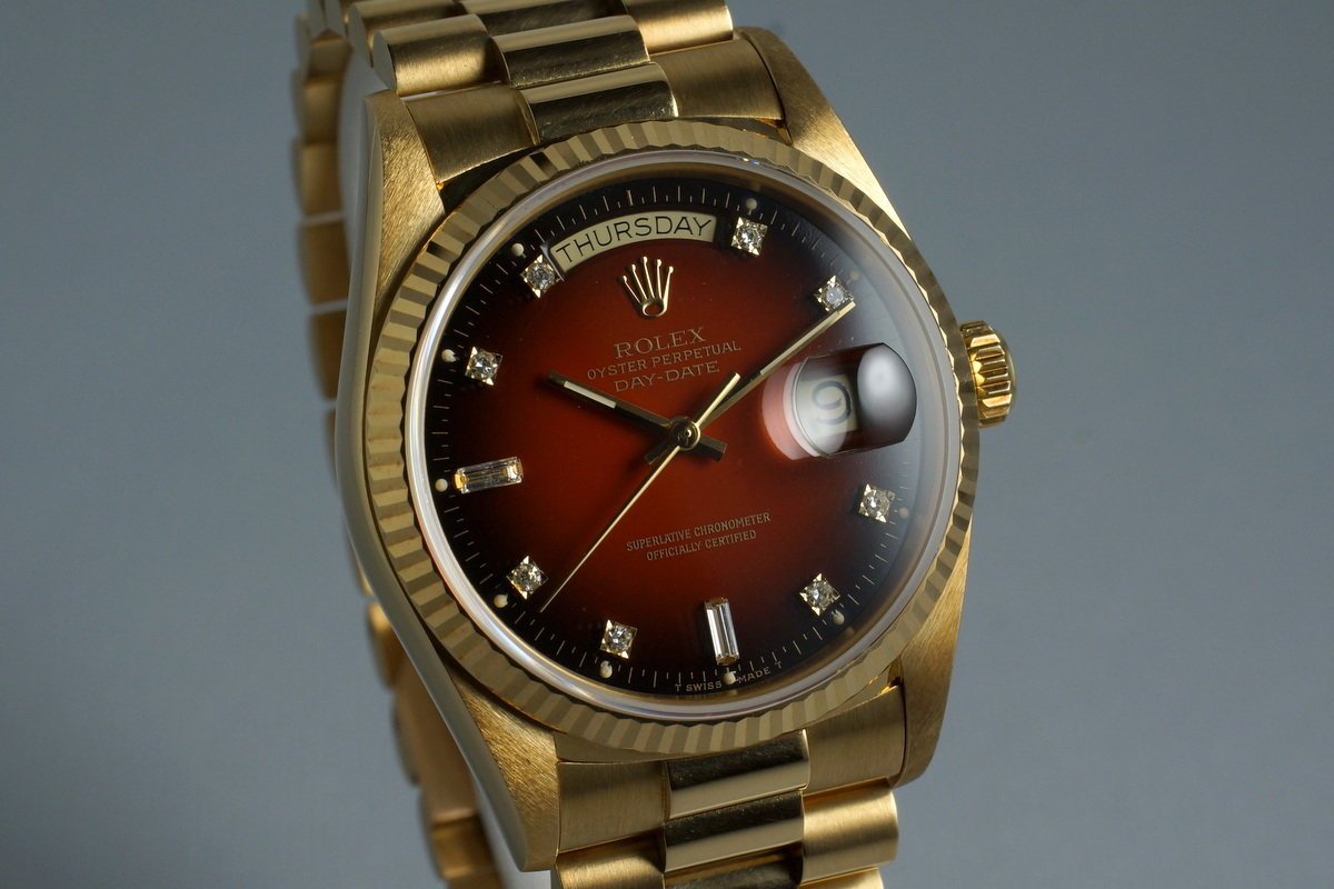 HQ Milton - 1982 Rolex YG Day Date 18038 Factory Diamond Vignette