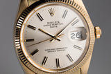 1980 Rolex 14K YG Date 1503 Silver Dial with Box