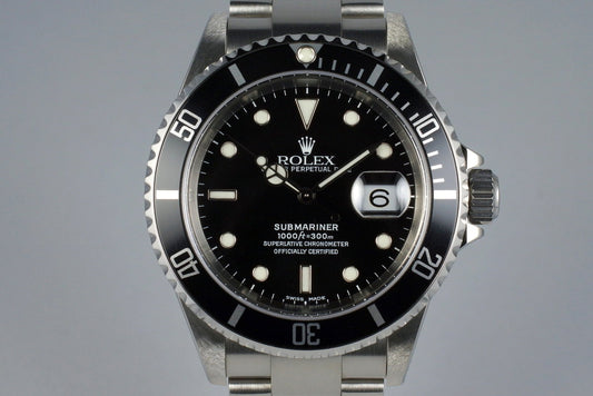 2002 Rolex Submariner 16610 with RCS Papers