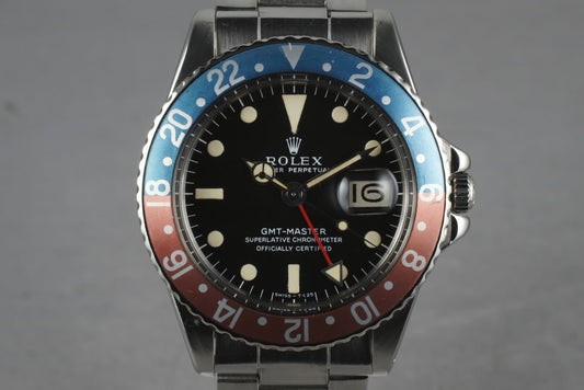 1968 Rolex GMT 1675 with  Mark 1 with Current Dallas RSC papers