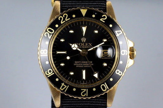 1975 Rolex YG GMT 1675 Black Dial