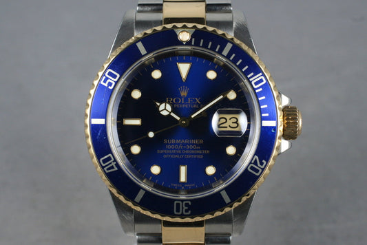 2000 Rolex 18K/SS Submariner 16613 with RSC Papers