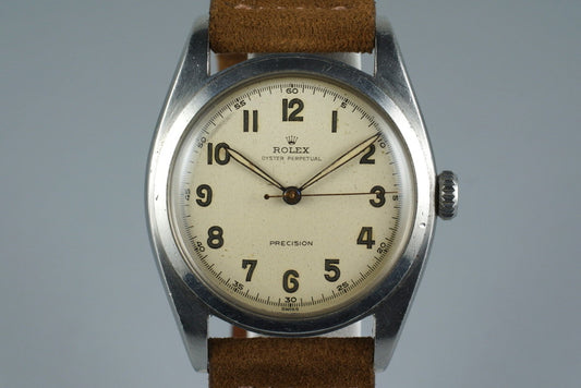 1952 Rolex Oyster Precision 6098 White Arabic Dial
