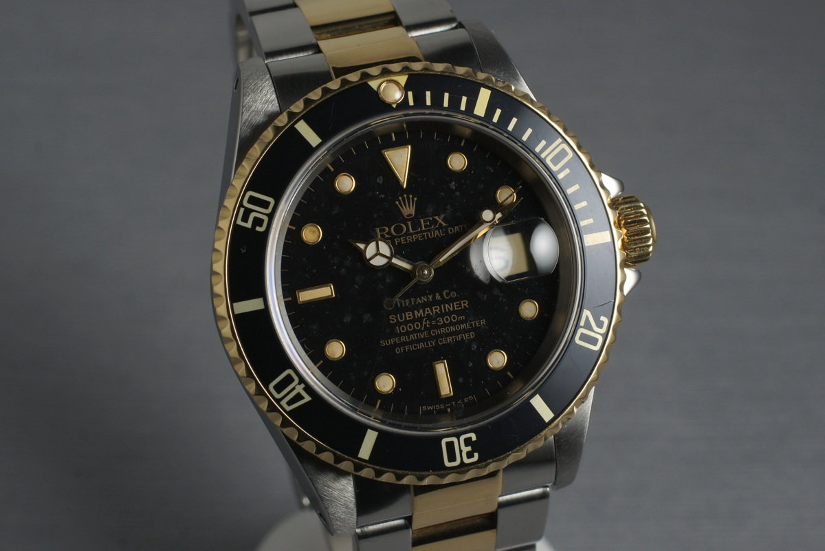 HQ Milton 1990 Rolex Two Tone Submariner 16613 with Tiffany and