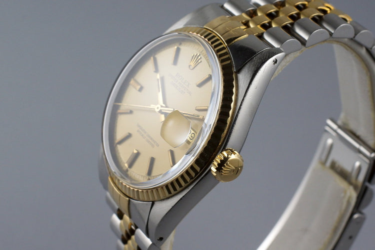 1977 Rolex Two Tone DateJust 1601 Matte Champagne Dial