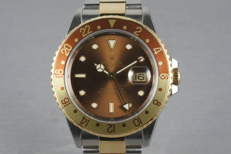 2002 Rolex Two Tone GMT Master II 16713 Root Beer