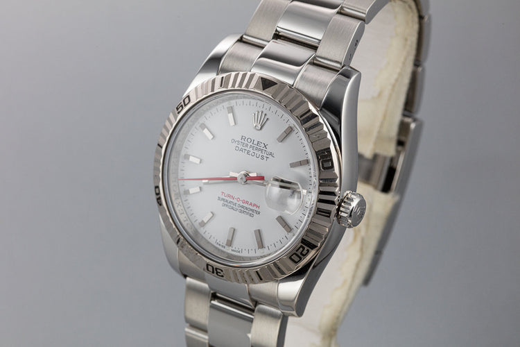 2006 Rolex DateJust Turn-O-Graph 116264 White Dial with Box and Papers