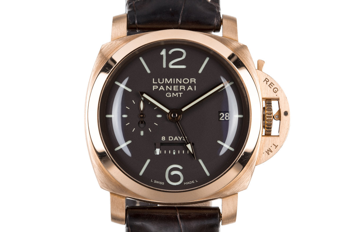 HQ Milton 2007 Panerai Rose Gold Luminor 1950 8 Day GMT PAM289