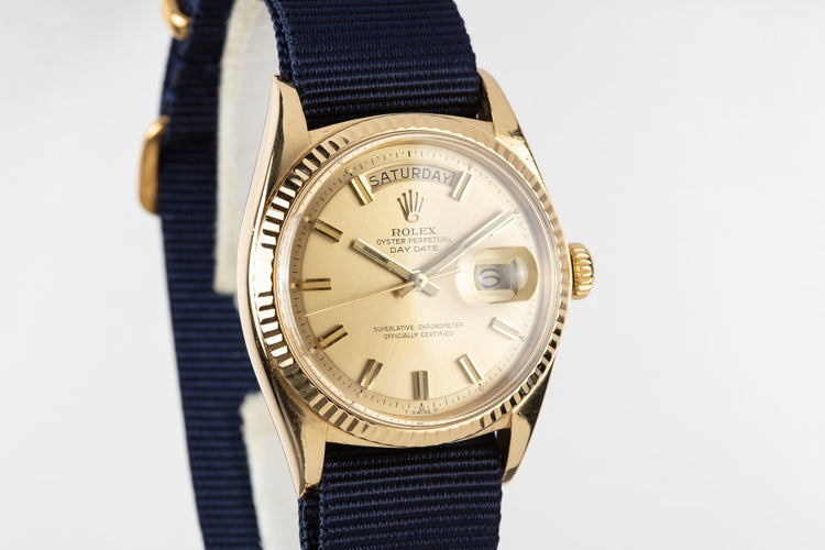 1970 Rolex 18K YG Day-Date 1803 with "Wideboy" Dial