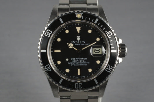 1986 Rolex Submariner 16800 with Box and Papers