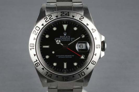 1999 Rolex Explorer II 16570 Black Dial with Box and Papers